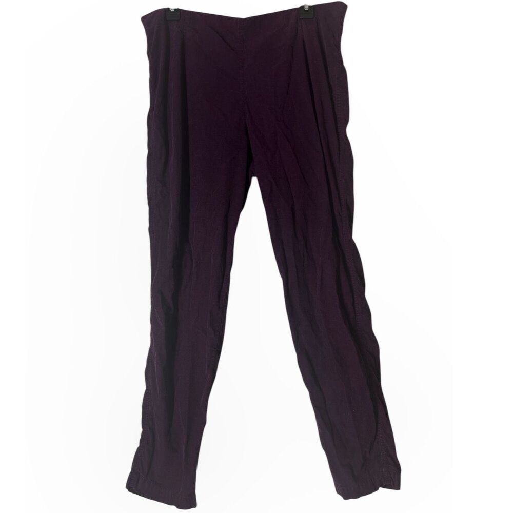 Oska Purple Pull On Micro Corduroy Pants Womens Sz 4 Tapered Leg
